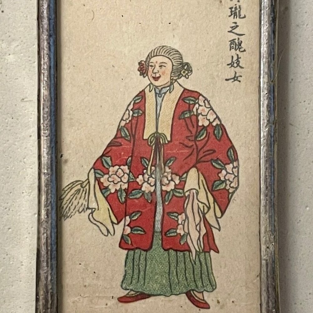Unique pendant from vintage postcard drawing